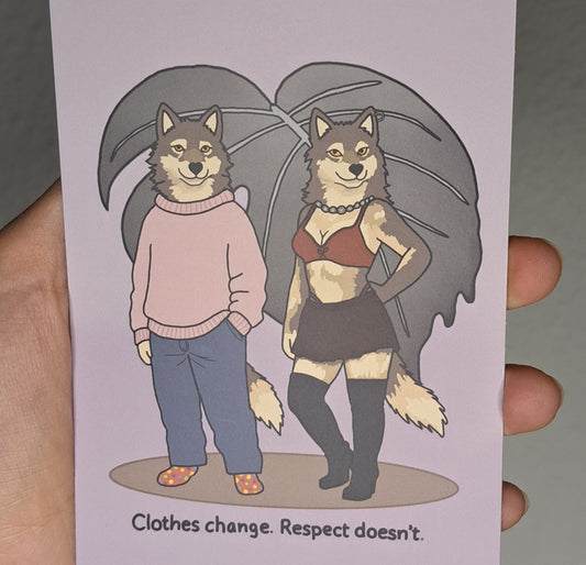 A6 Print "Clothes change."