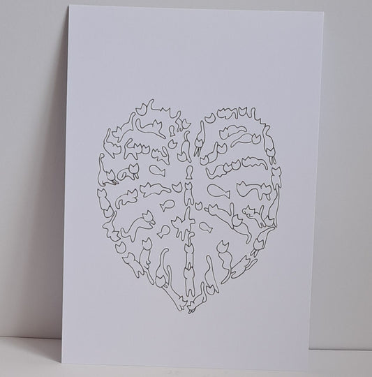 A4 Print "Kitty Monstera"