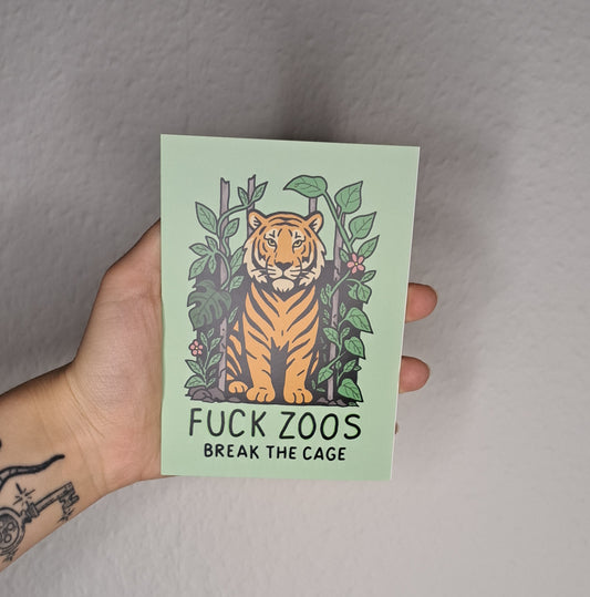 A6 Print "Fuck Zoos"
