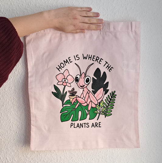 Jutebeutel "Home is where the plants are"