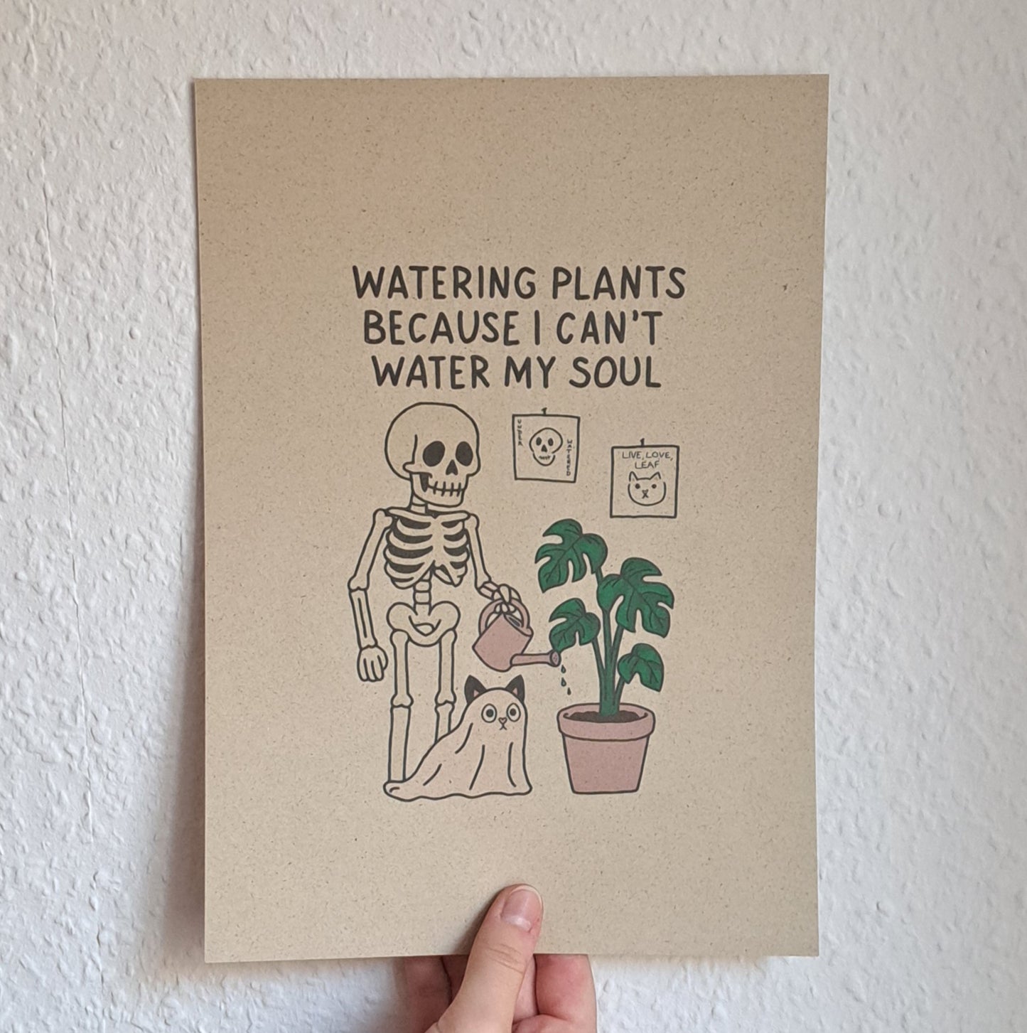 A4 Print "Watering plants..."