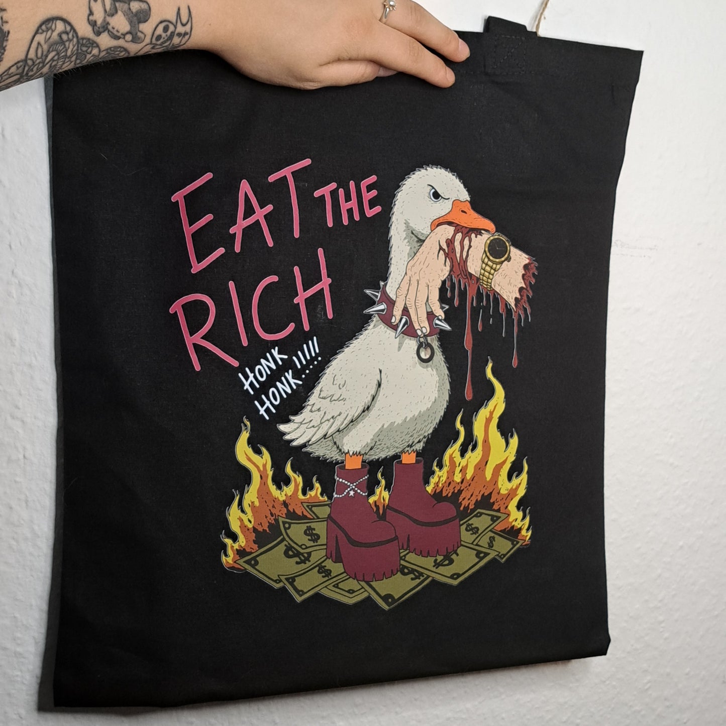 Jutebeutel "Eat the rich"