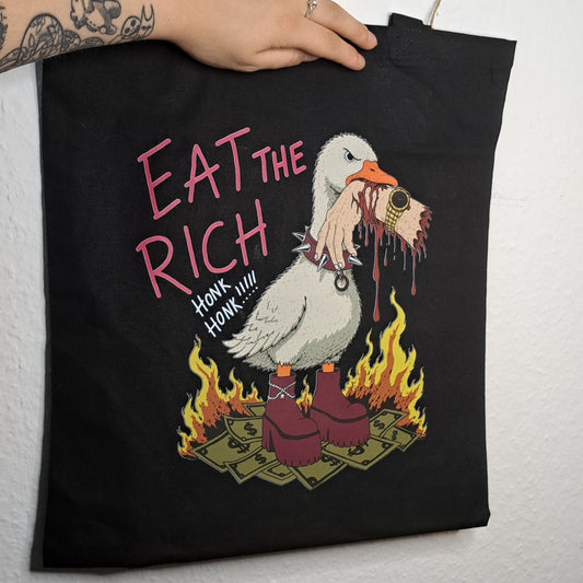 Jutebeutel "Eat the rich"